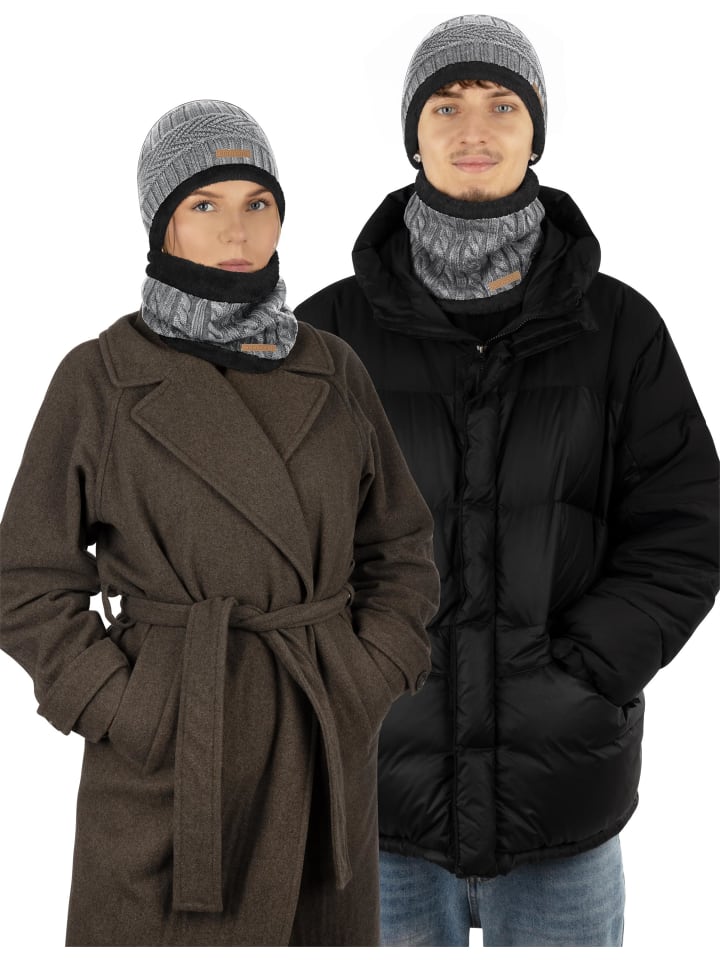 normani Winter-Fellschal Kebili in Grau/Schwarz günstig kaufen onesize