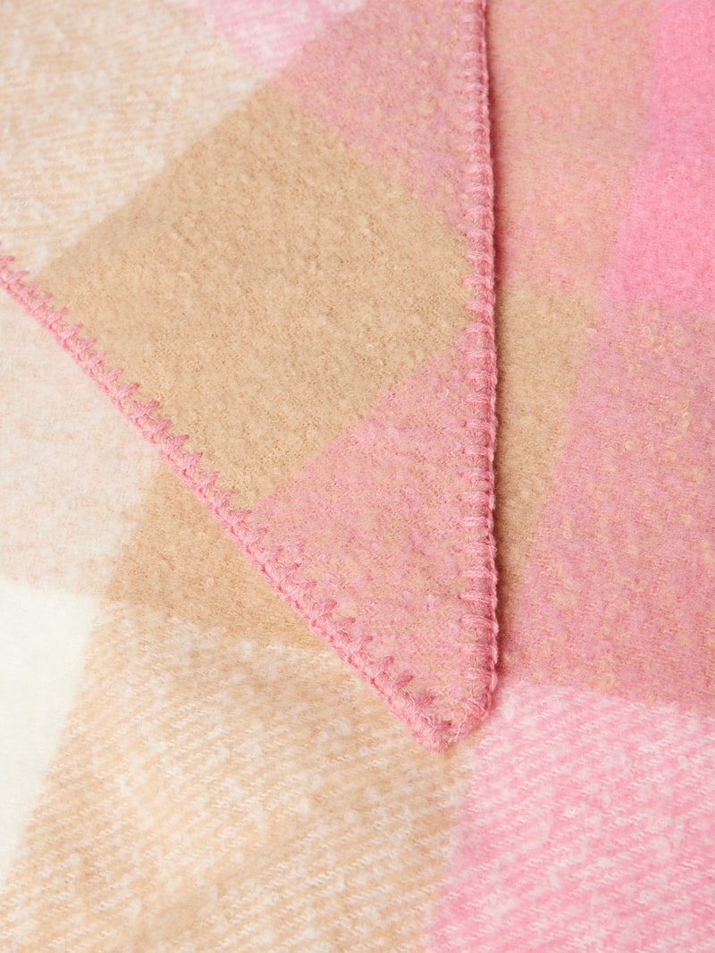 Schal mit Karomuster Modell 'Cosy' in pink meliert