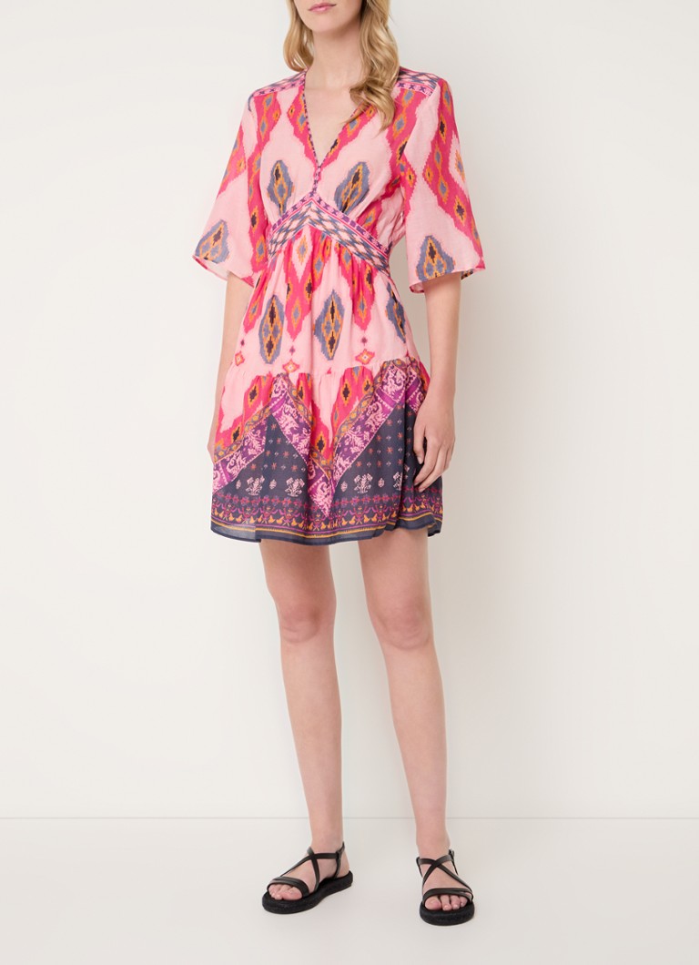 Robe tunique courte Yaya de ba&sh, imprimée et à col en V
