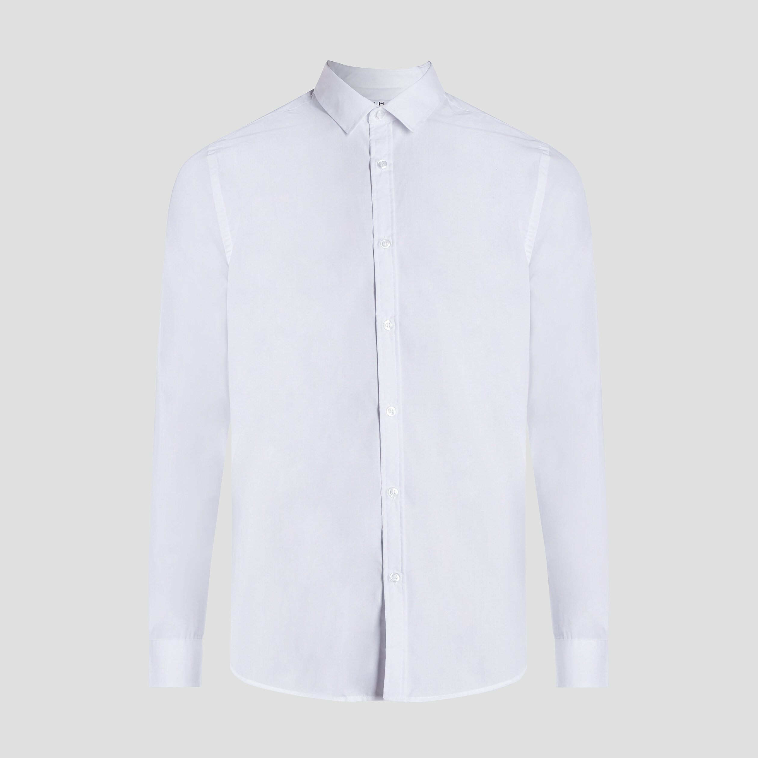Chemise coupe ajustée manches longues blanc homme | La Halle