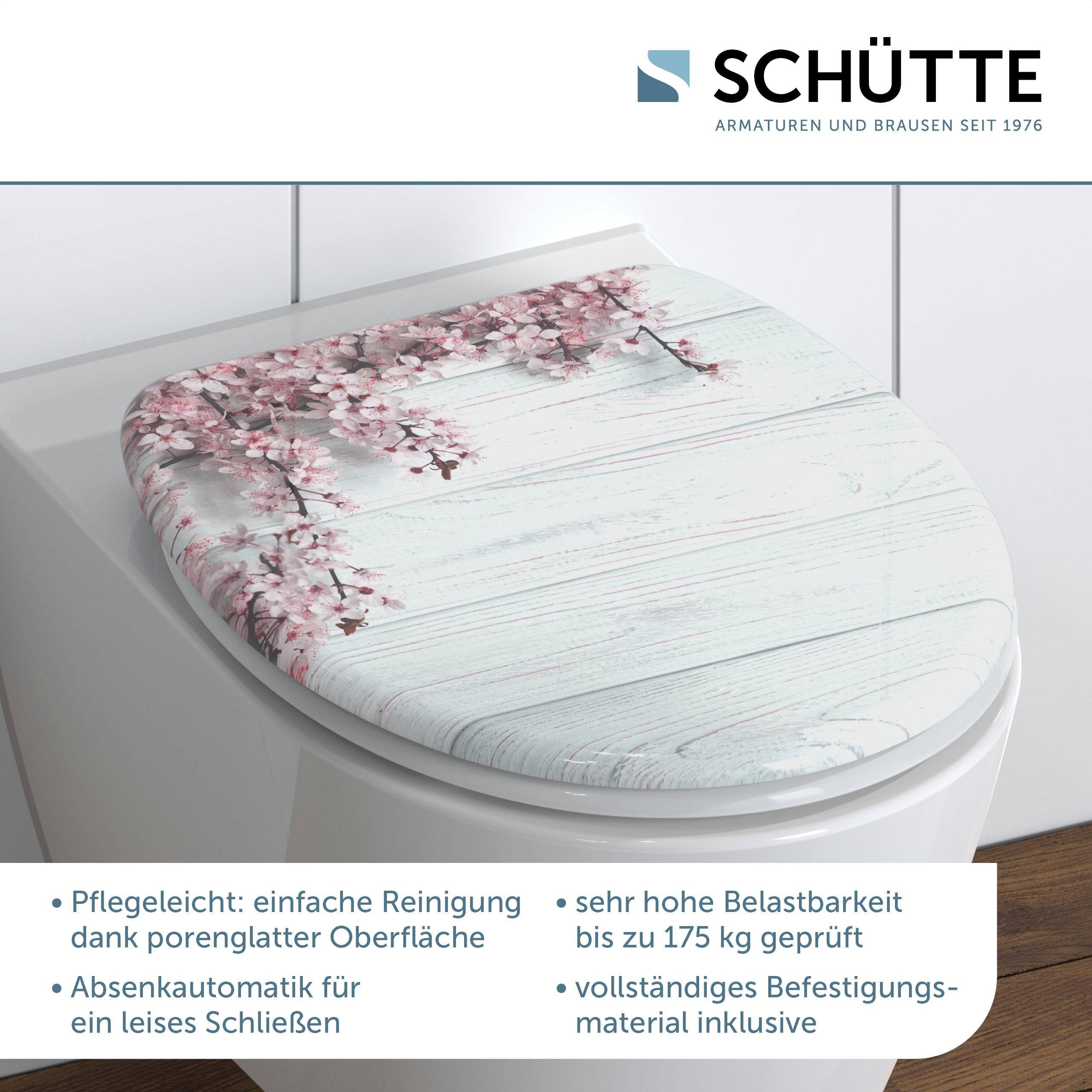 Schütte WC-Sitz Flowers&Wood, Duroplast, Absenkautomatik, Motivdruck