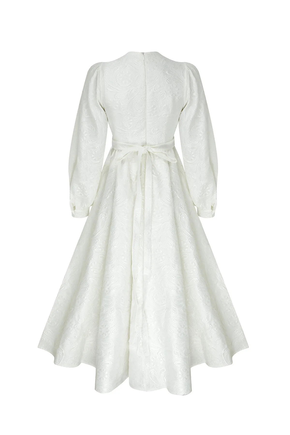 Manuka  PLUFFY-ABENDKLEID AUS JACQUARD Ecru