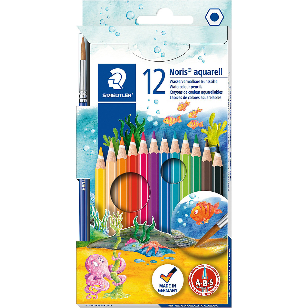 Buntstifte Noris® aquarell, 12 Farben, inkl. Pinsel