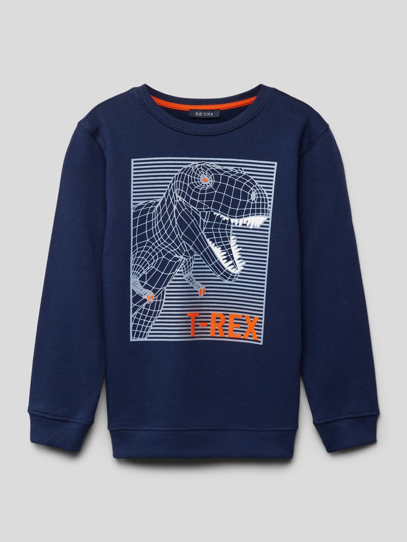 Sweatshirt mit Motiv-Print in blau