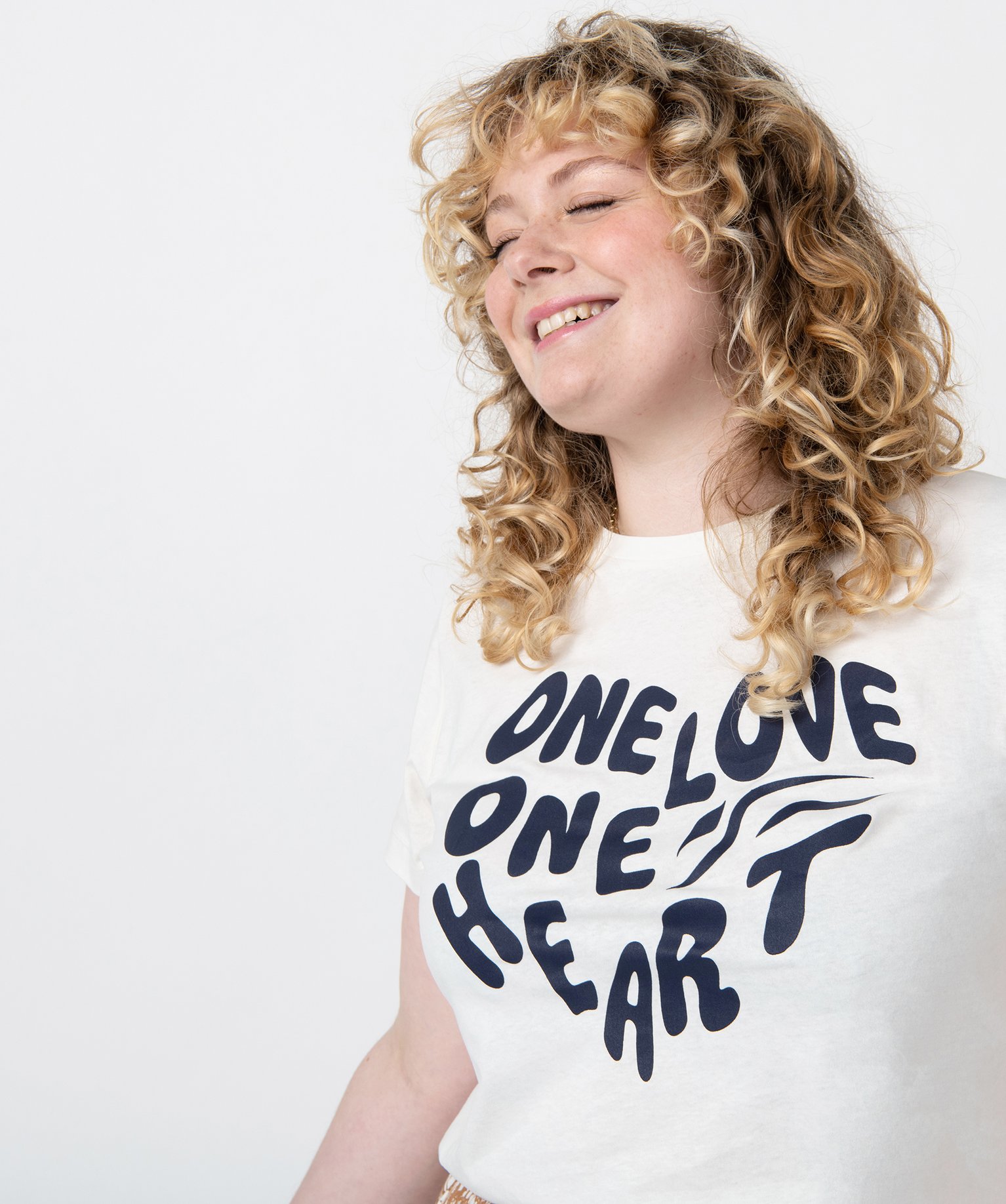 Tee-shirt femme grande taille à manches courtes avec inscri... imprime | GEMO