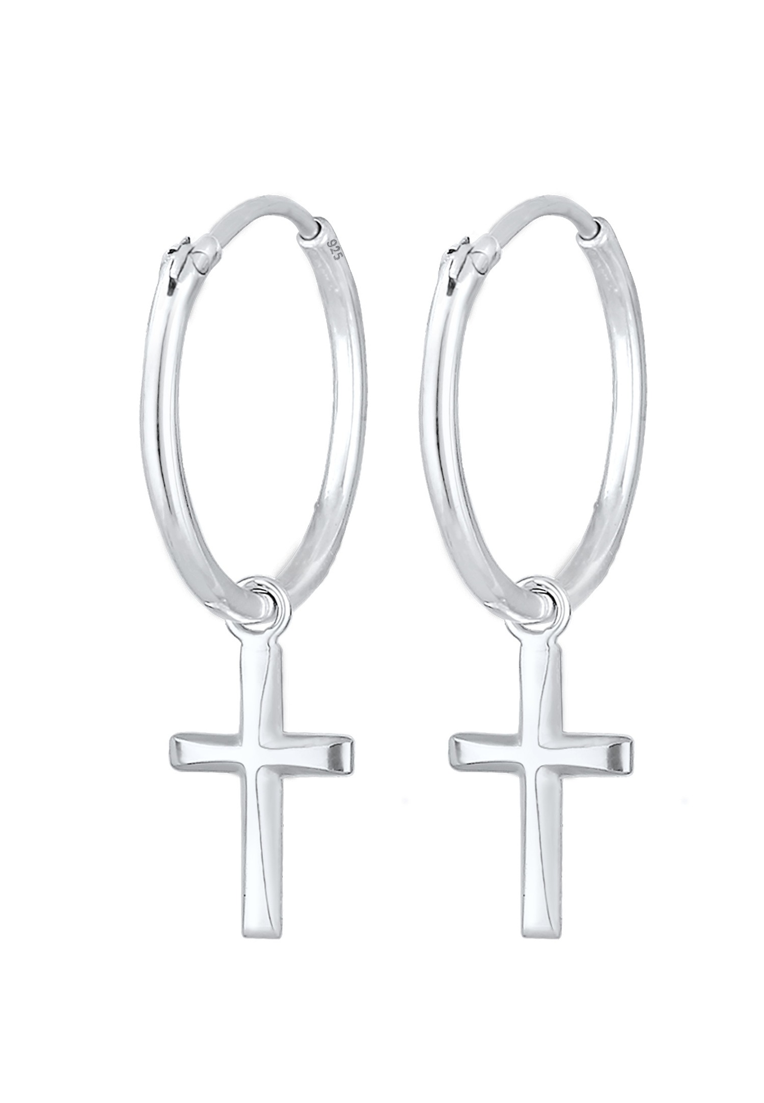 Elli Ohrringe Creolen Hänger Kreuz Glaube Religion 925 Silber