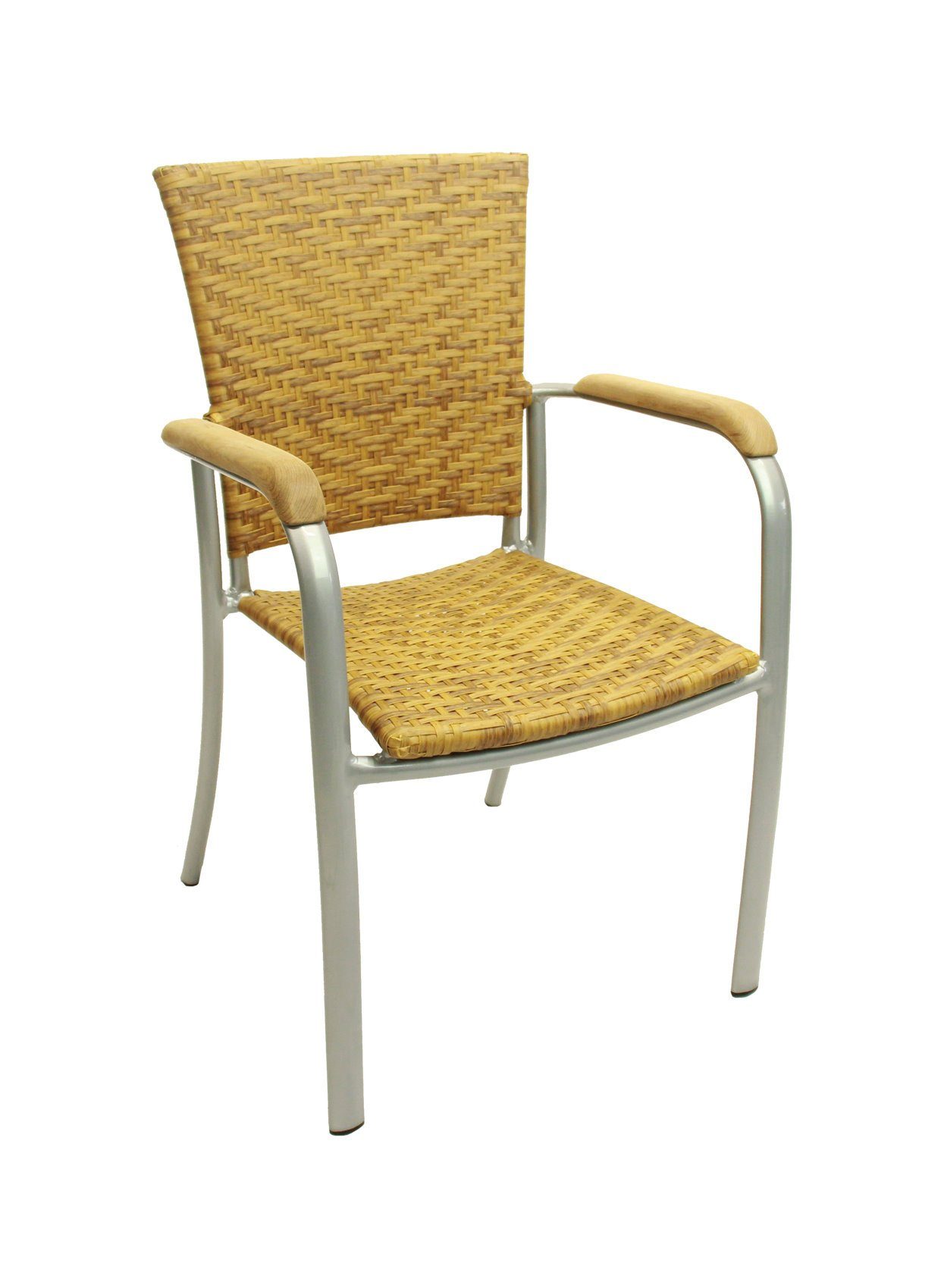 Konway Stapelstuhl ARUBA (4 St), 4x KONWAY® ARUBA Stapelsessel Tabaco Premium Polyrattan Sessel