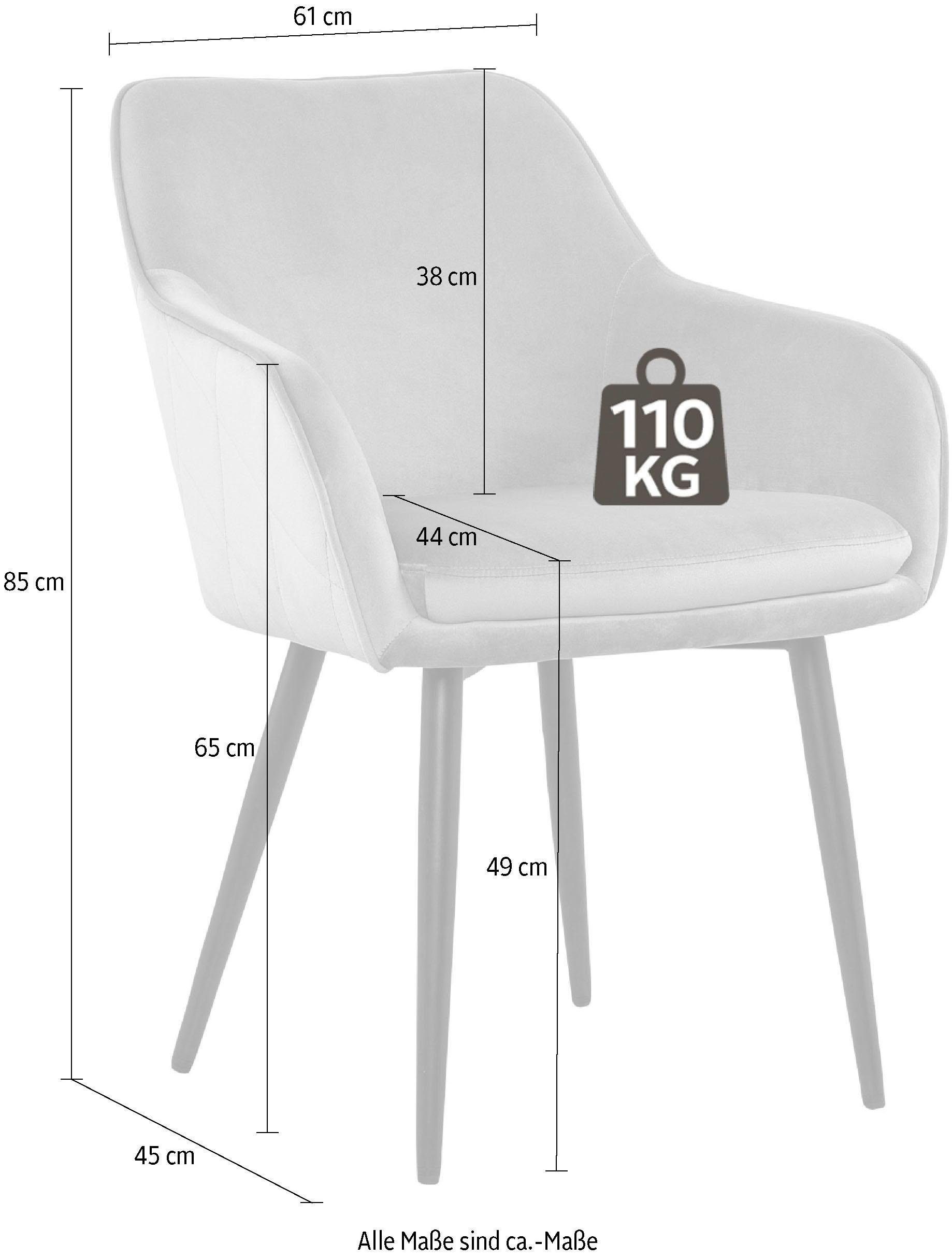 SalesFever Armlehnstuhl, mit Diamantsteppung auf der Rückseite