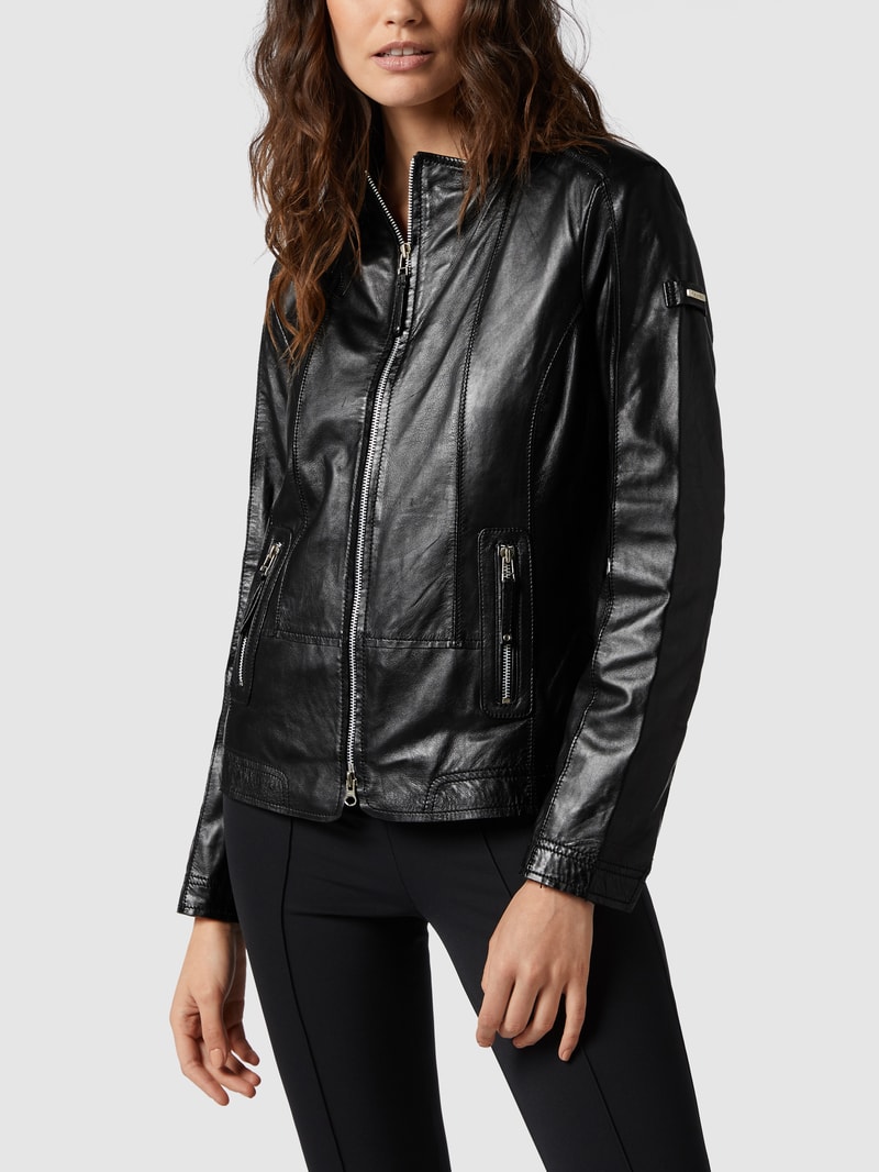 Blazer aus Lammnappa in schwarz