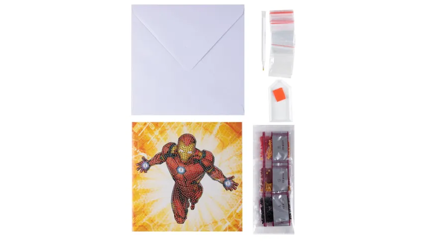 Craft Buddy - Crystal Art Diamond Painting Card Kit Ironman 18x18cm