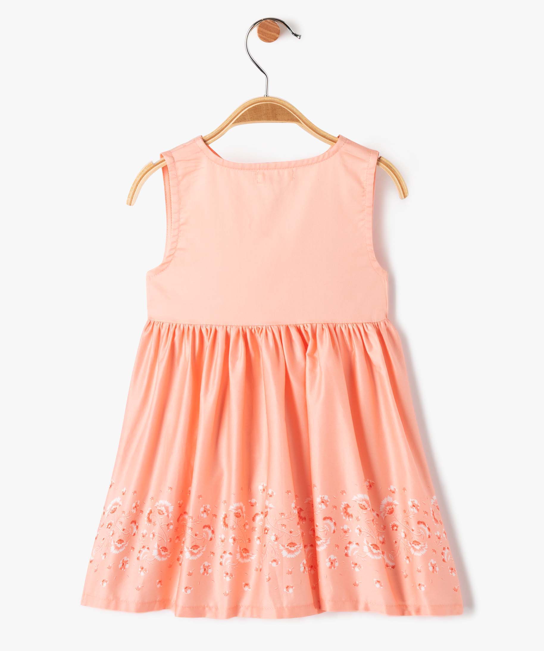 Robe bébé fille portefeuille à motif fleuri orange | GEMO