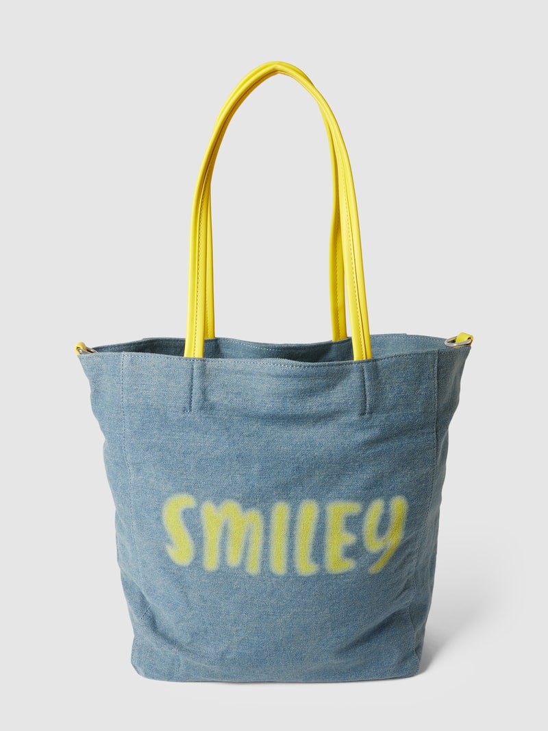 Shopper mit Motiv-Print in jeans