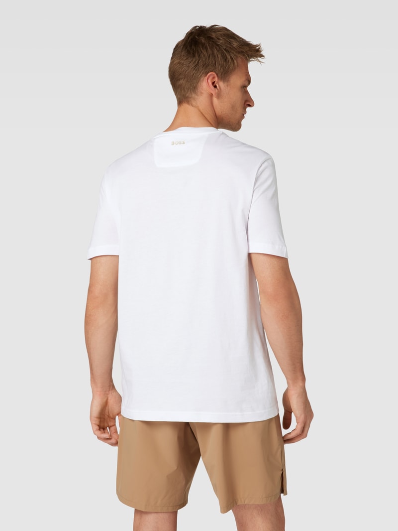 T-Shirt mit Label-Print in weiß