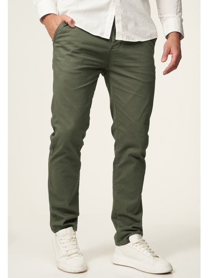 DAILY COTTON Chinohose - DCPROVO Chino Hose Elastische Jeans Stoffhose Slim-Fit in Khaki günstig kaufen
