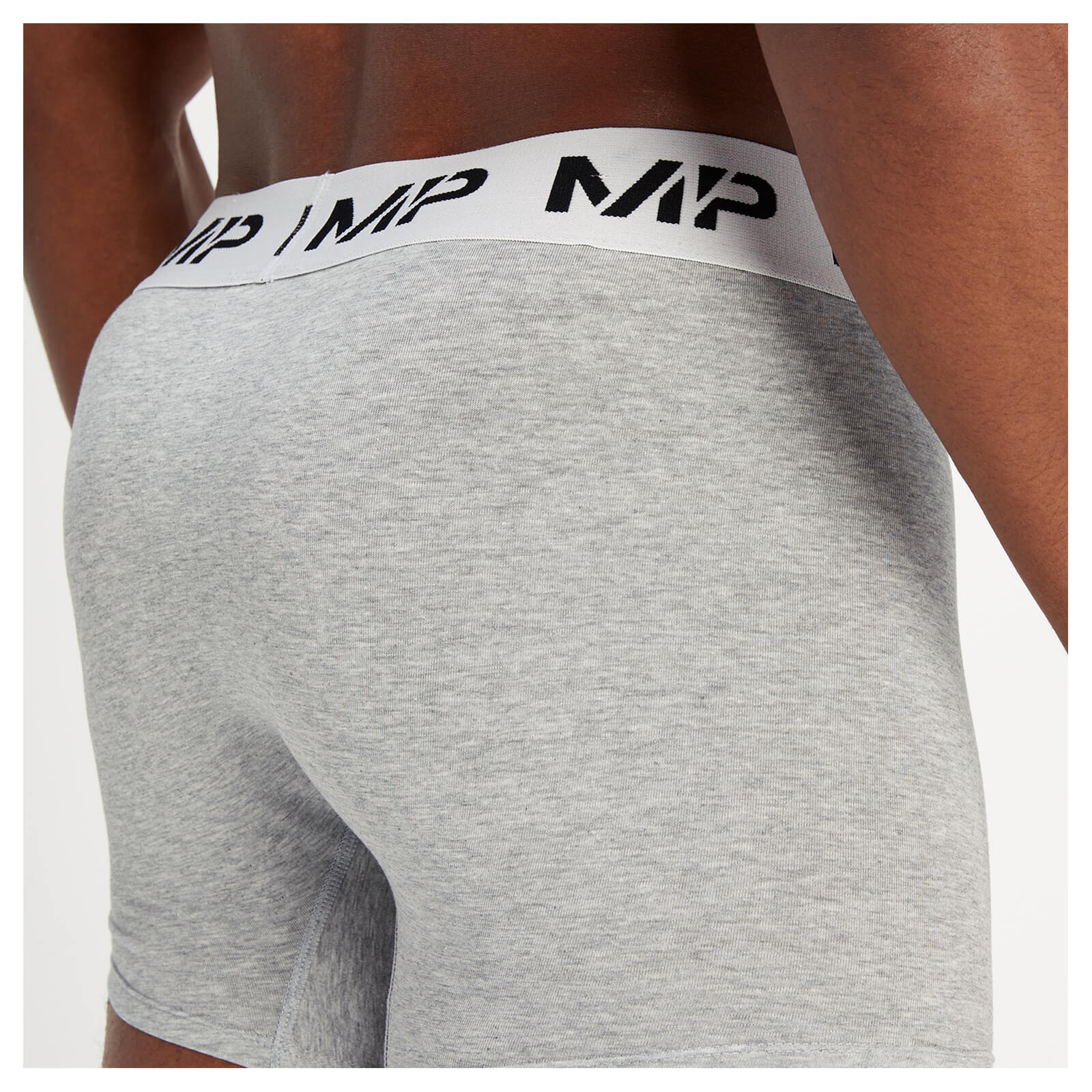 Boxers MP pour hommes  – Gris chiné/Blanc