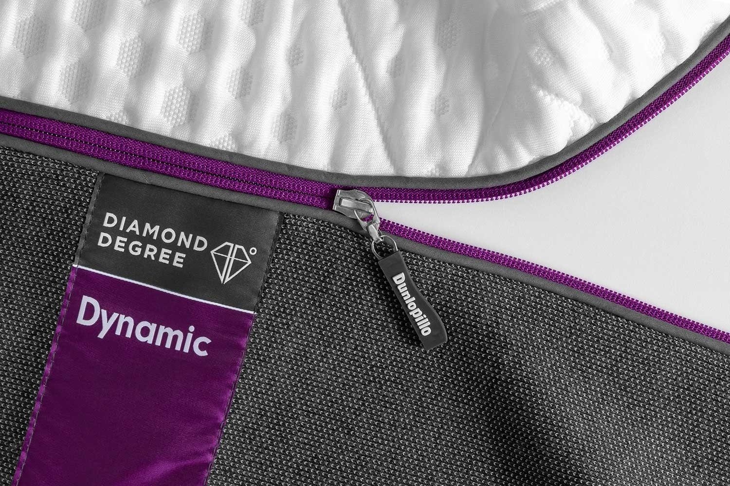 Taschenfederkernmatratze DIAMOND DEGREE DYNAMIC, 100 x 200 cm, 7-Zonen, Dunlopillo, 25 cm hoch, Atmungsaktiv, Wärmeregulierend