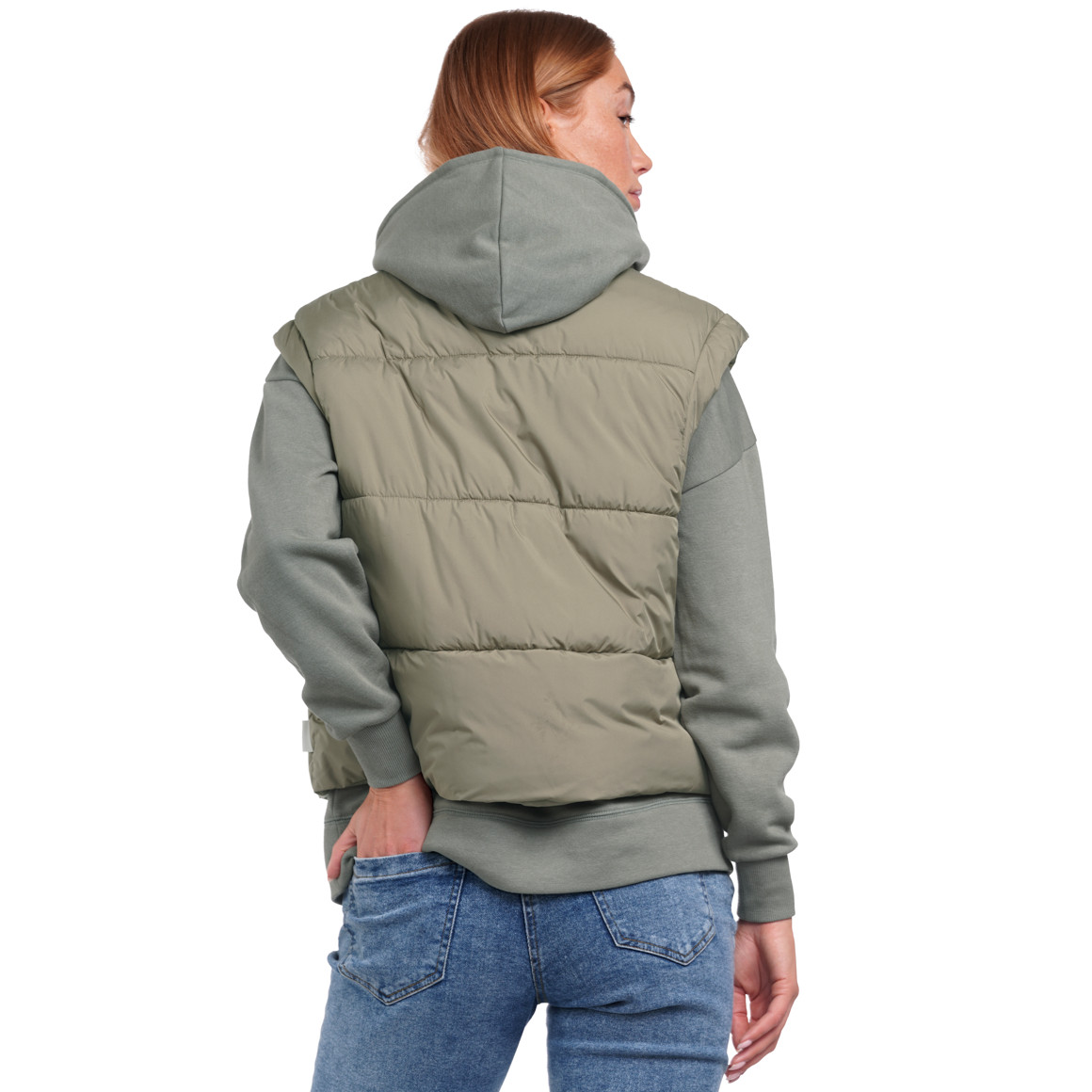 Damen Steppweste im Cropped-Style