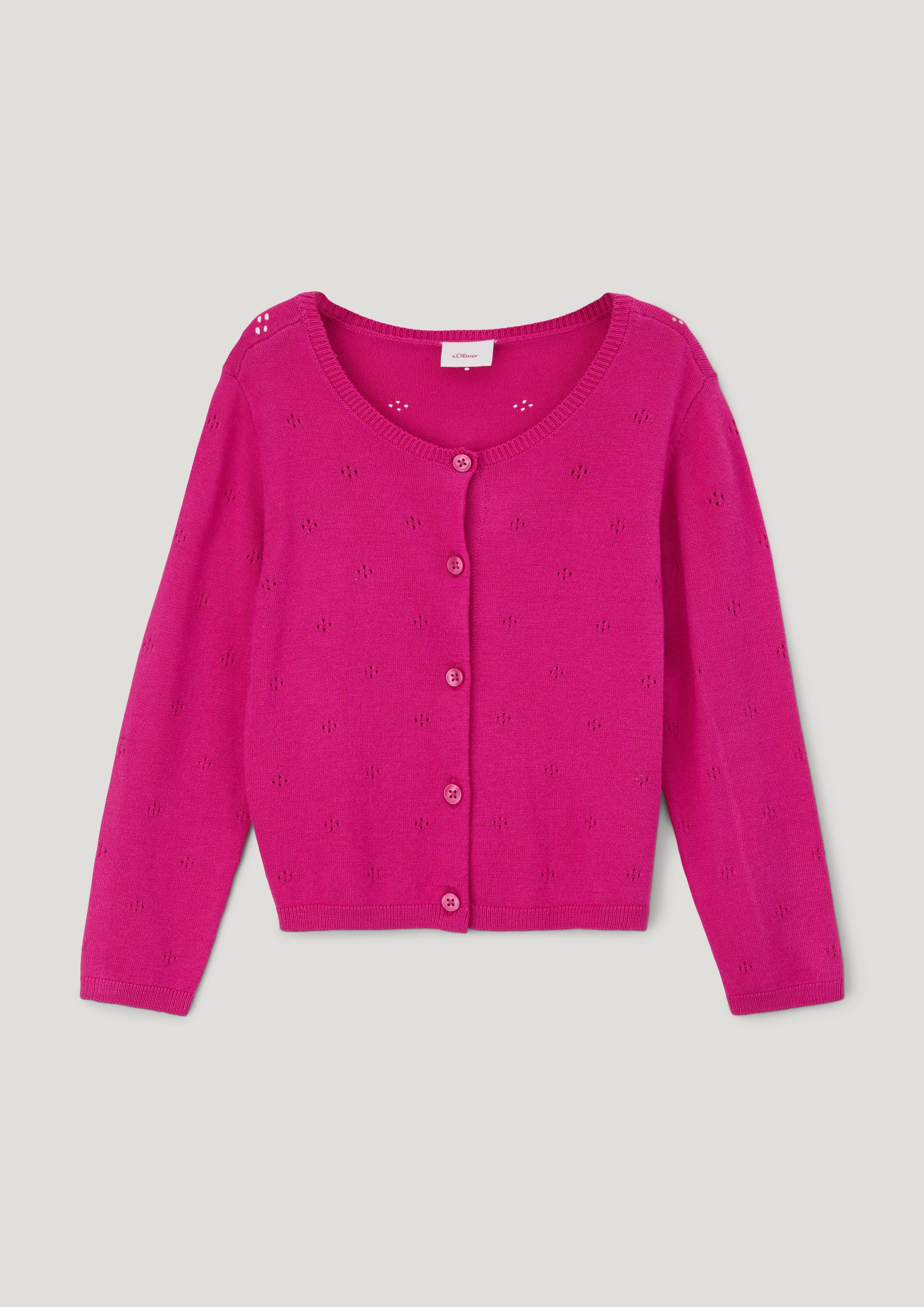 Strickjacke mit Lochstickerei  2133855-4470