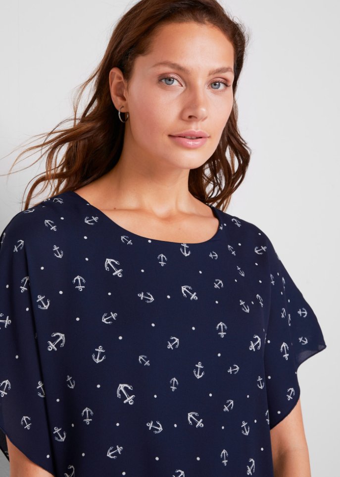 Georgette-Bluse, kurzarm