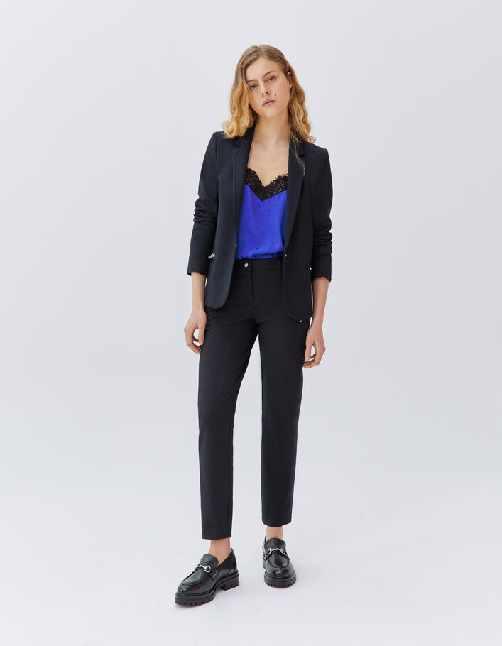 Veste de costume marine à poches zippées Femme