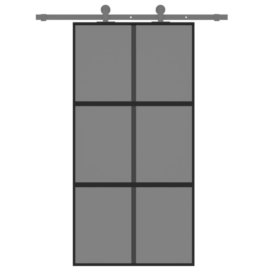 vidaXL Zimmertür Schiebetür Zimmertür Innentür Glas Schwarz 102,5x205 cm Hartglas und A