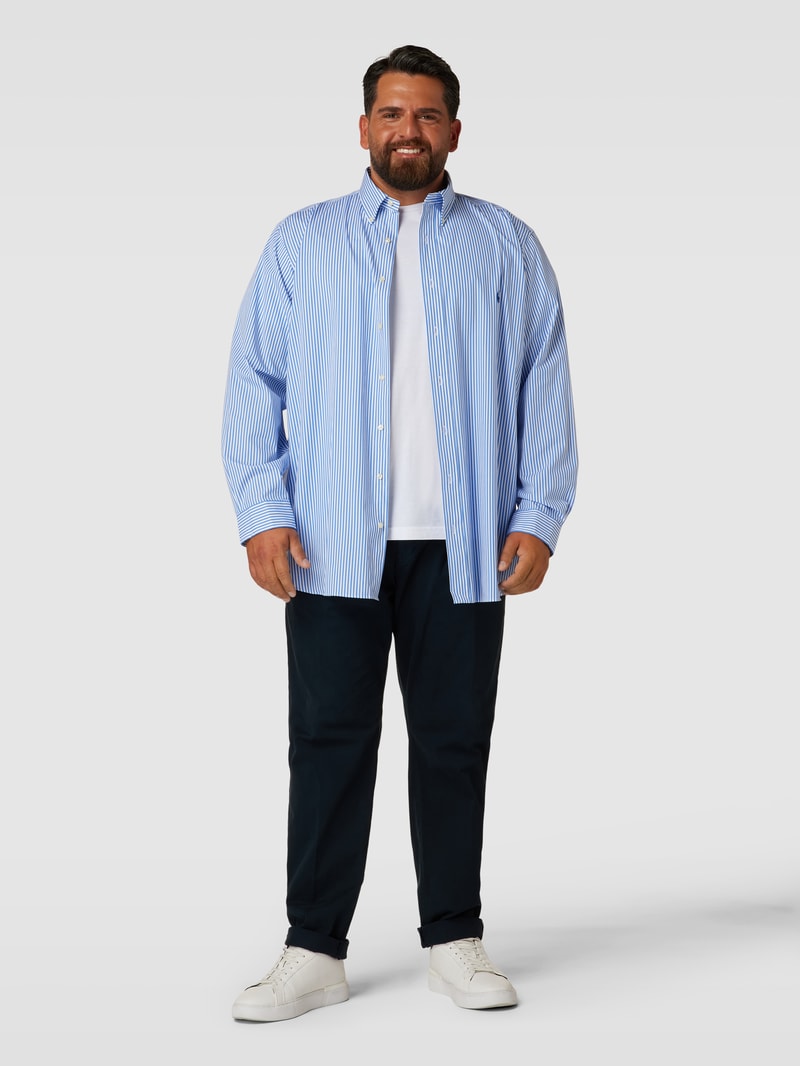 PLUS SIZE Freizeithemd mit Streifenmuster in hellblau
