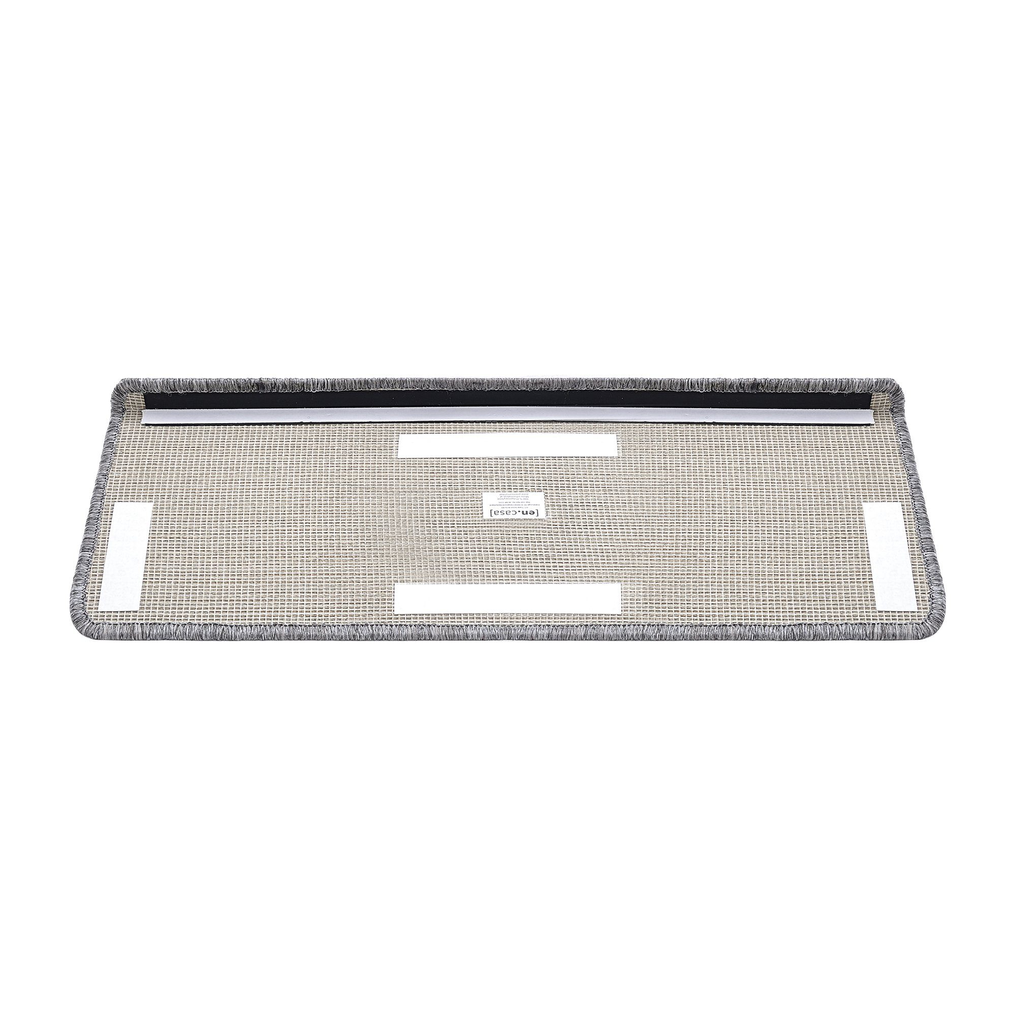 Stufenmatte, en.casa, rechteckig, 15er Set Treppenmatten rechteckig 65x24cm selbstklebend Hellgrau