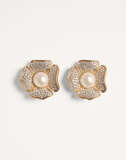 Brincos San Fin em metal, pérolas e cristais Swarovski®