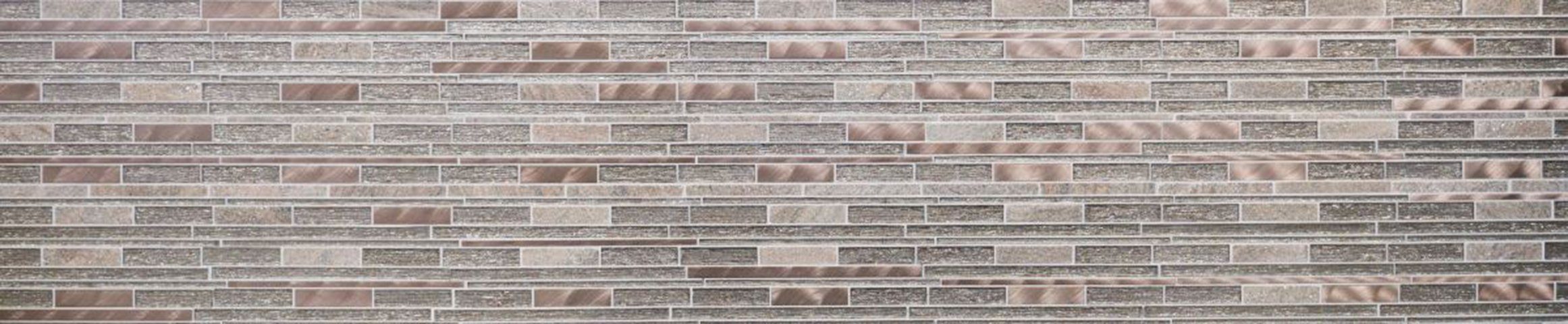 Mosani Mosaikfliesen Glasmosaik Naturstein Mosaik beige kupfer glänzend / 10 Matten