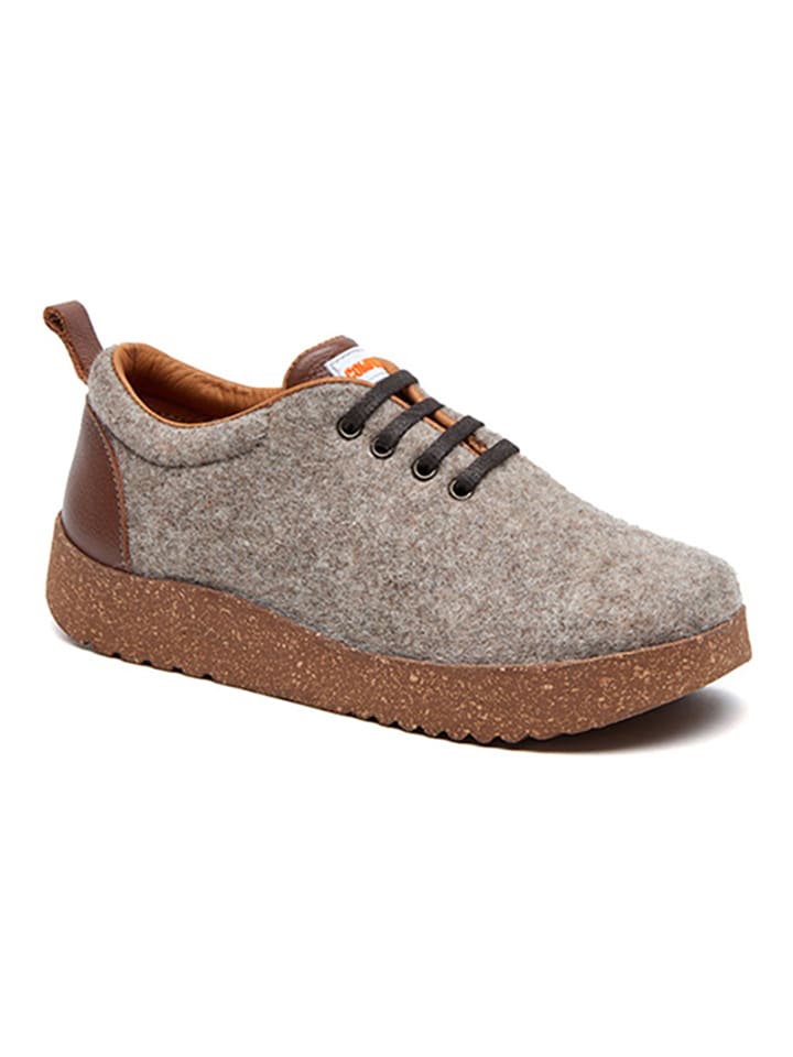Comfortfusse Woll-Sneakers in Hellbraun günstig kaufen