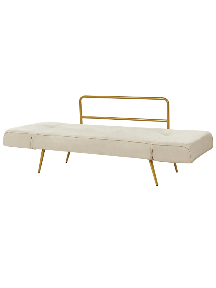 Beliani Schlafsofa SAARELA in Weiß/Gold - (W) 187 x (H) 82 x (L) 75 cm günstig kaufen onesize