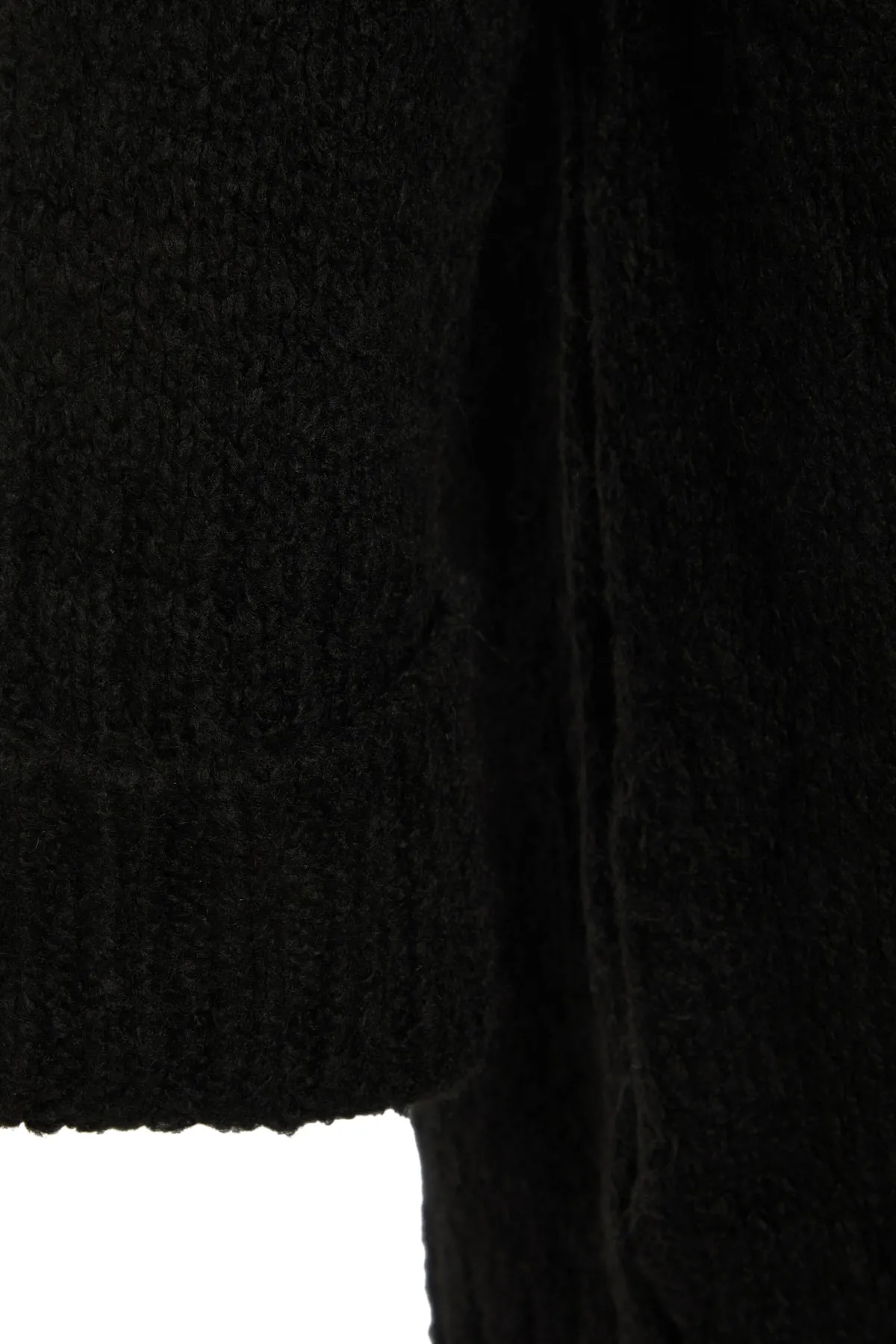 Trendyol Collection  Schwarzer, weicher, strukturierter Strick-Cardigan mit weiter Passform TWOAW21HI0555