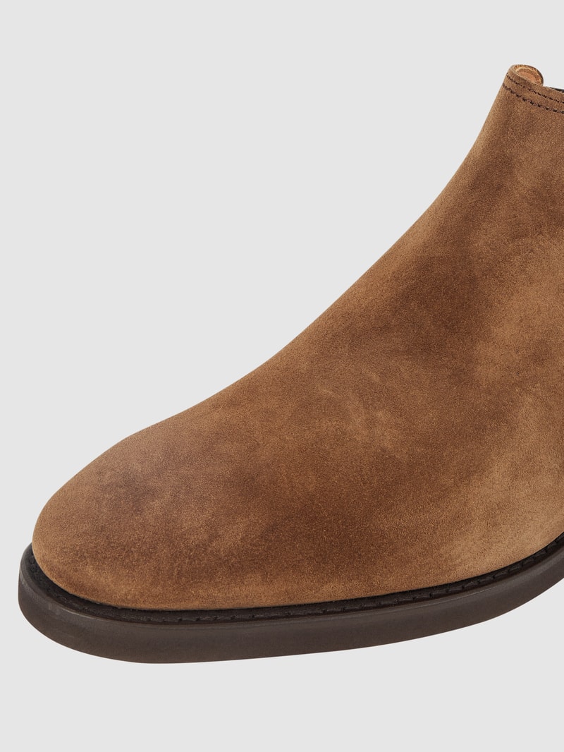 Chelsea Boots aus Veloursleder in mittelbraun