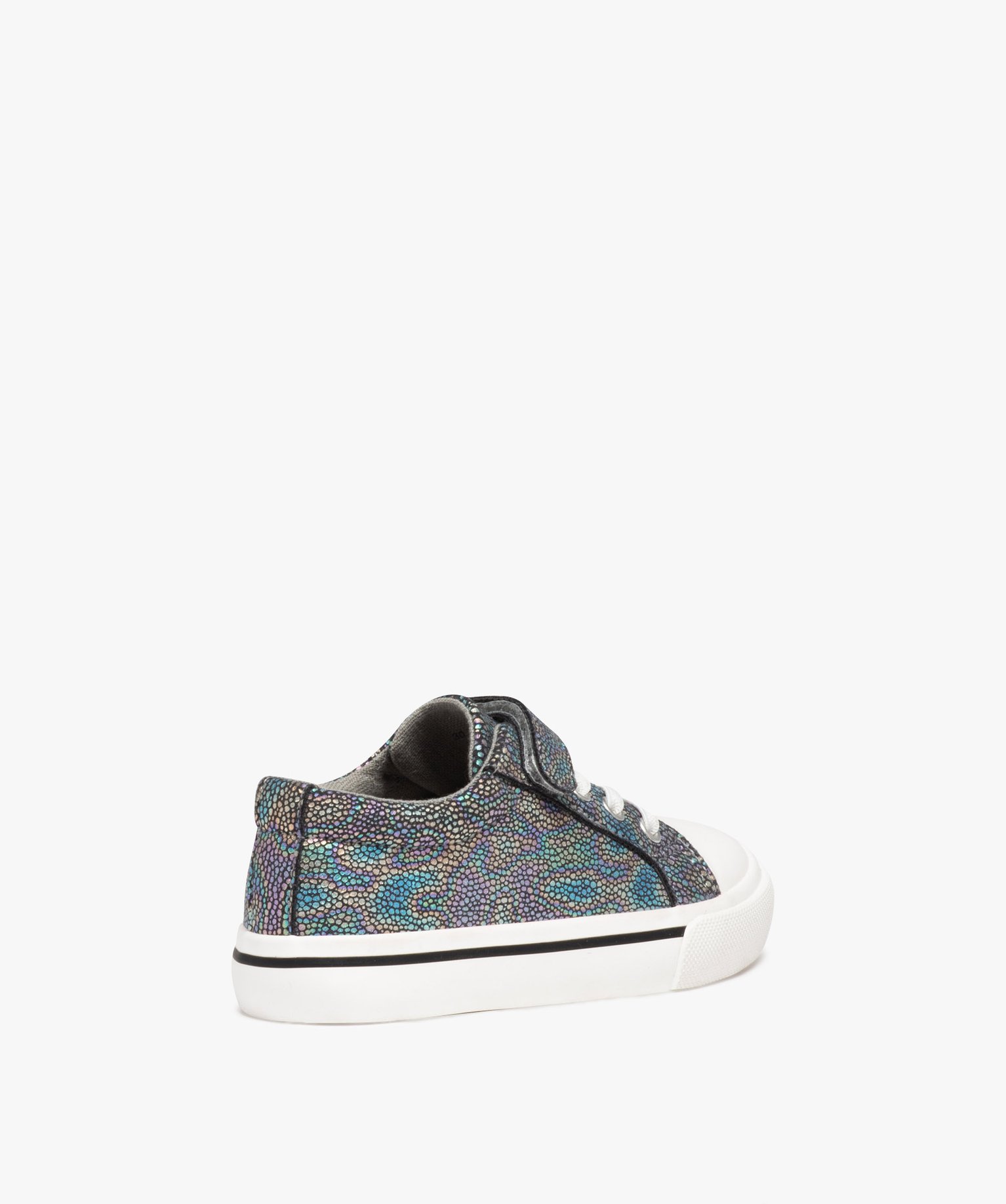 Baskets fille en toile irisée avec semelle à liseré coloré multicolore | GEMO