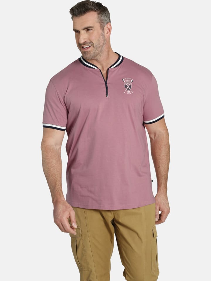 Charles Colby T-Shirt EARL FIGORY in rosa günstig kaufen
