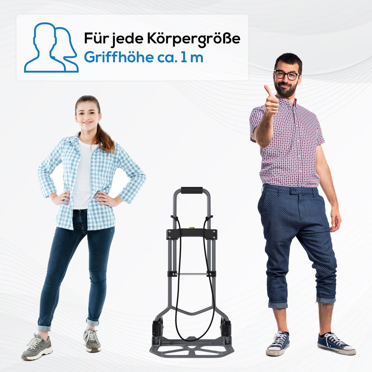 TroniTechnik Sackkarre SK-02 Handkarre klappbar, Transportkarre bis 60kg