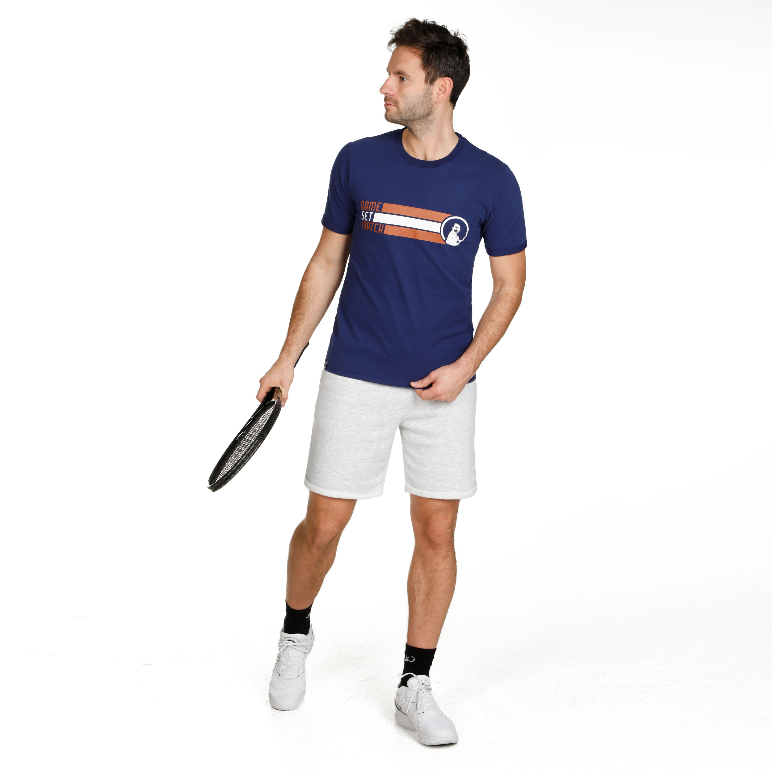 Retro Block T-Shirt Herren - Dunkelblau, Mehrfarbig
