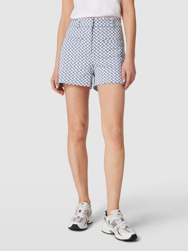High Waist Shorts mit Allover-Muster Modell MELINDA in hellblau