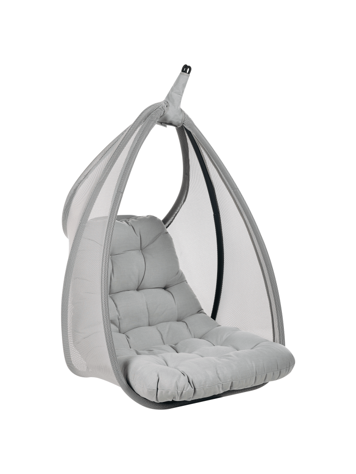Beliani Hängesessel AVEGNO in Grau - (W) 98 x (H) 195 x (L) 136 cm günstig kaufen onesize