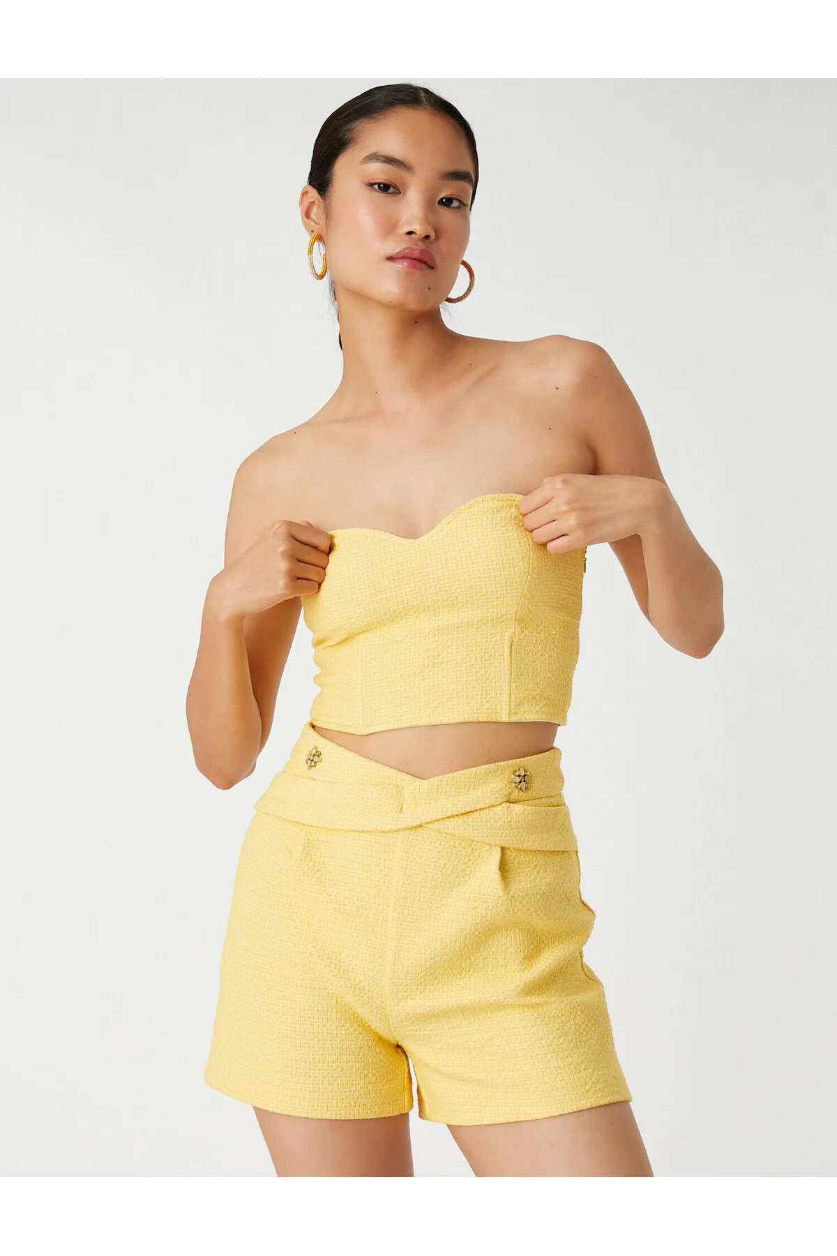 Koton  Trägerloses Bustier aus Tweed
