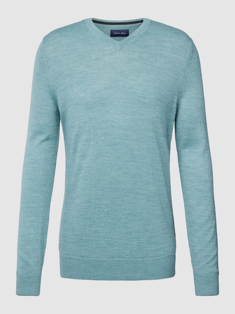Strickpullover in schilf meliert
