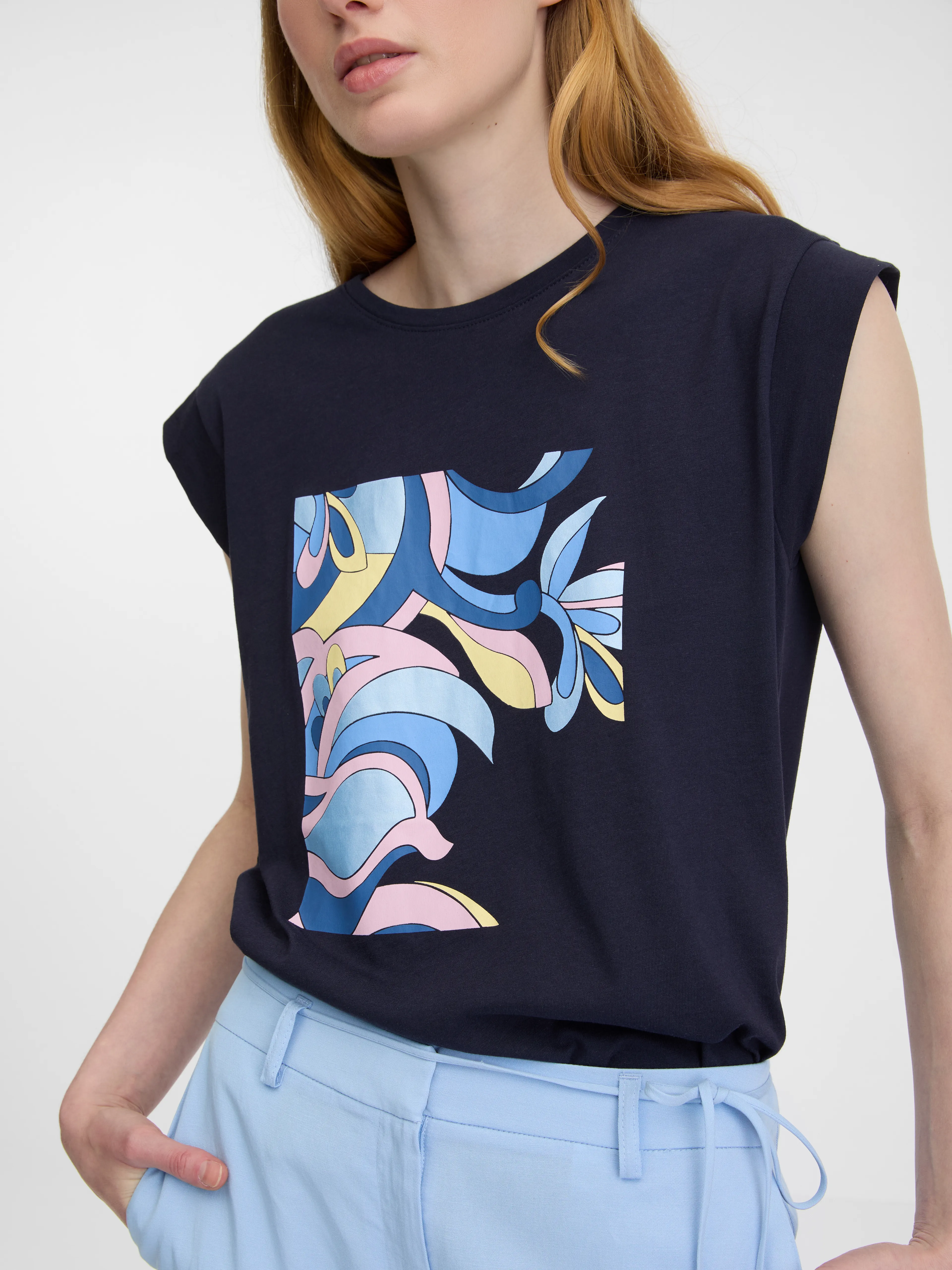 Dunkelblaues Damen T-Shirt ORSAY