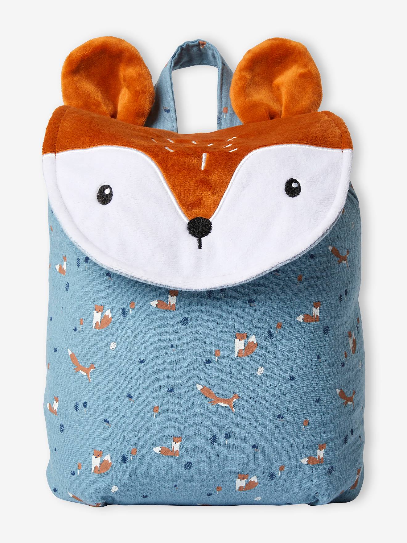 Sac renard personnalisable bleu grisé