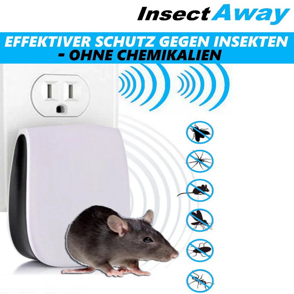 MAVURA Ultraschall-Tierabwehr InsectAway Ultraschall Insektenvertreiber Insektenstecker, Mückenstecker Insektenschutz Insekten Vertreiber Anti Mäuse, Mäuseabwehr Spinnen Mücken Fliegen Ratten Kakerlaken Schutz [2er]