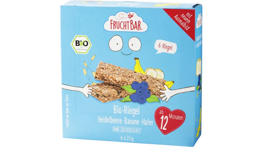 FRUCHTBAR Riegel Heidelbeere Banane Hafer 138 g