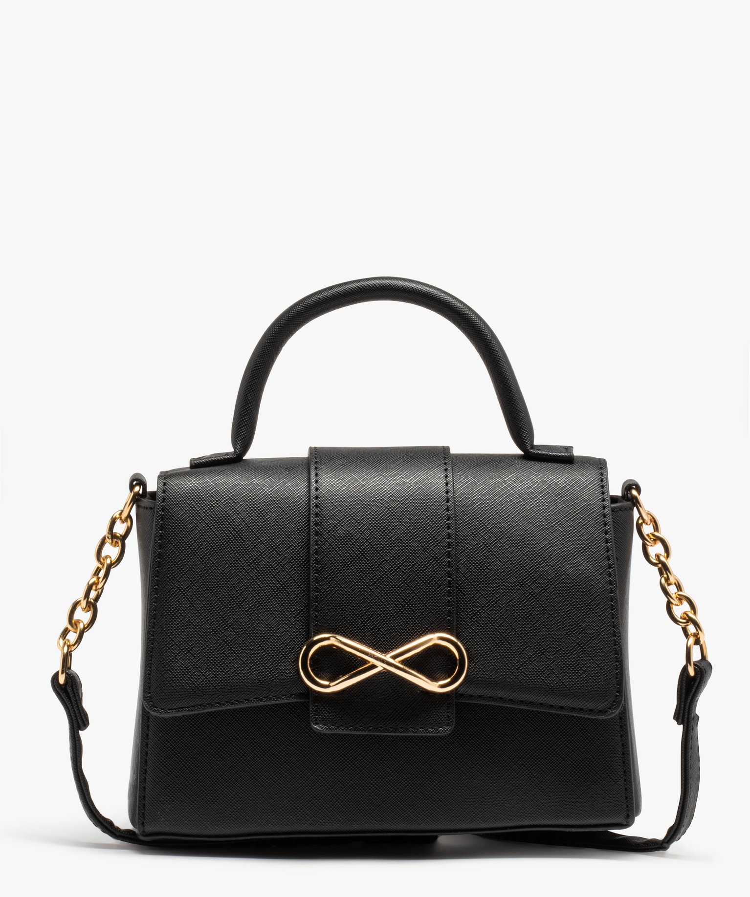 Sac besace compact à bandoulière chane noir | GEMO