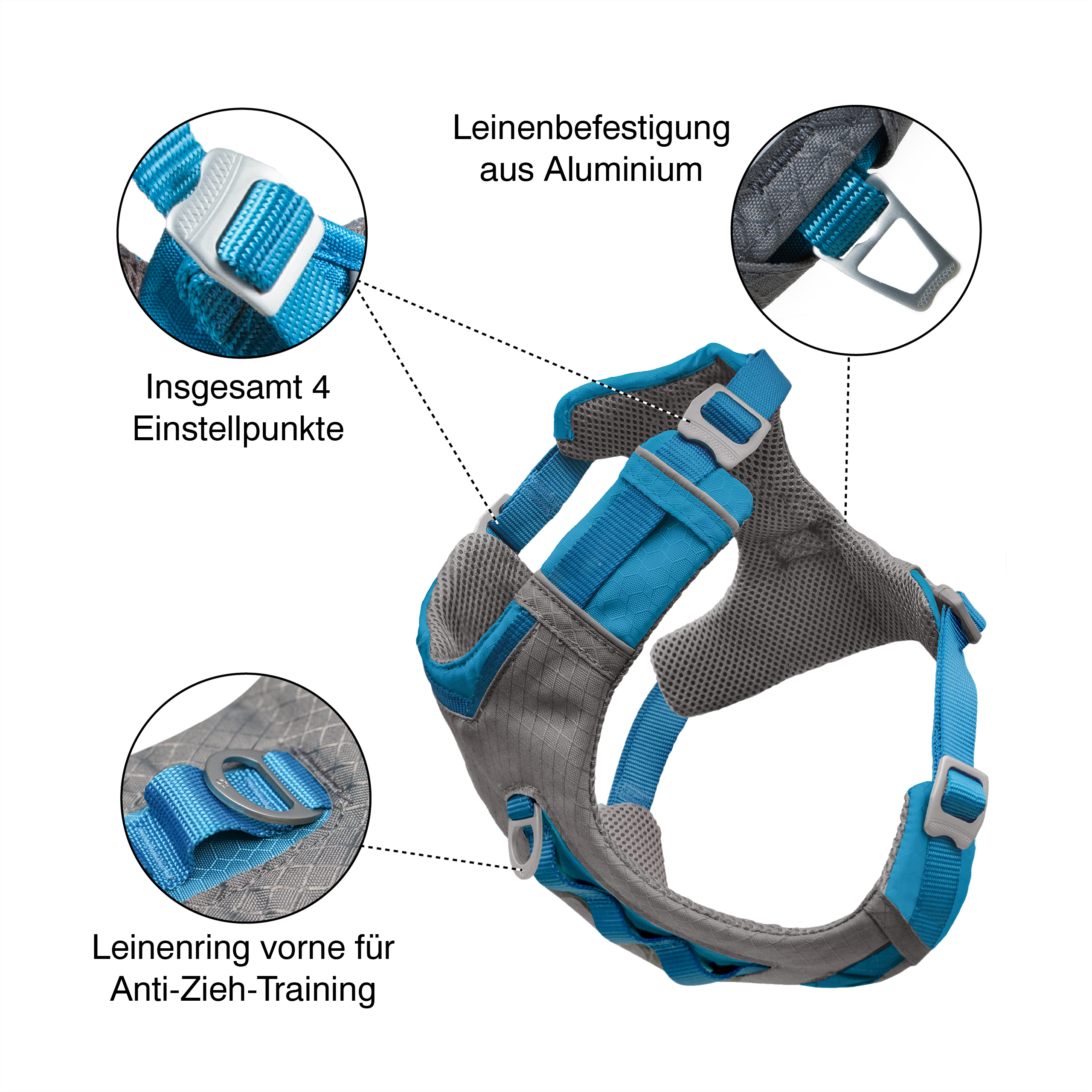 Kurgo Hundegeschirre Kurgo Journey Air Hundegeschirr blau/ grau M