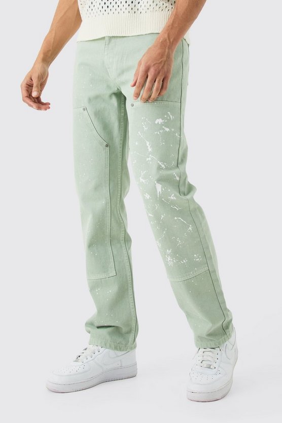 Lockere Jeans mit Farbspritzern