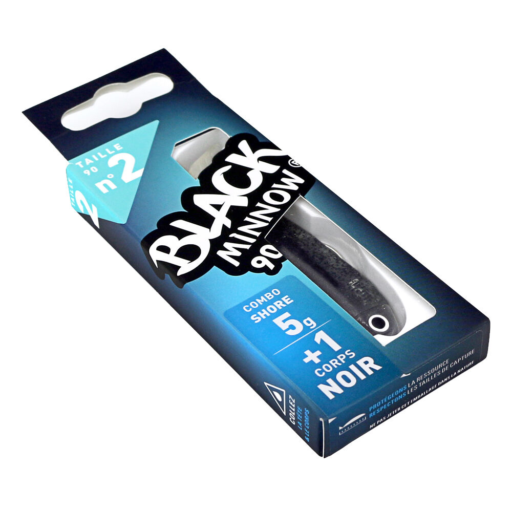 Leurre Souple Shad Fish Combo Black Minnow 90 Shore 9cm, 5g