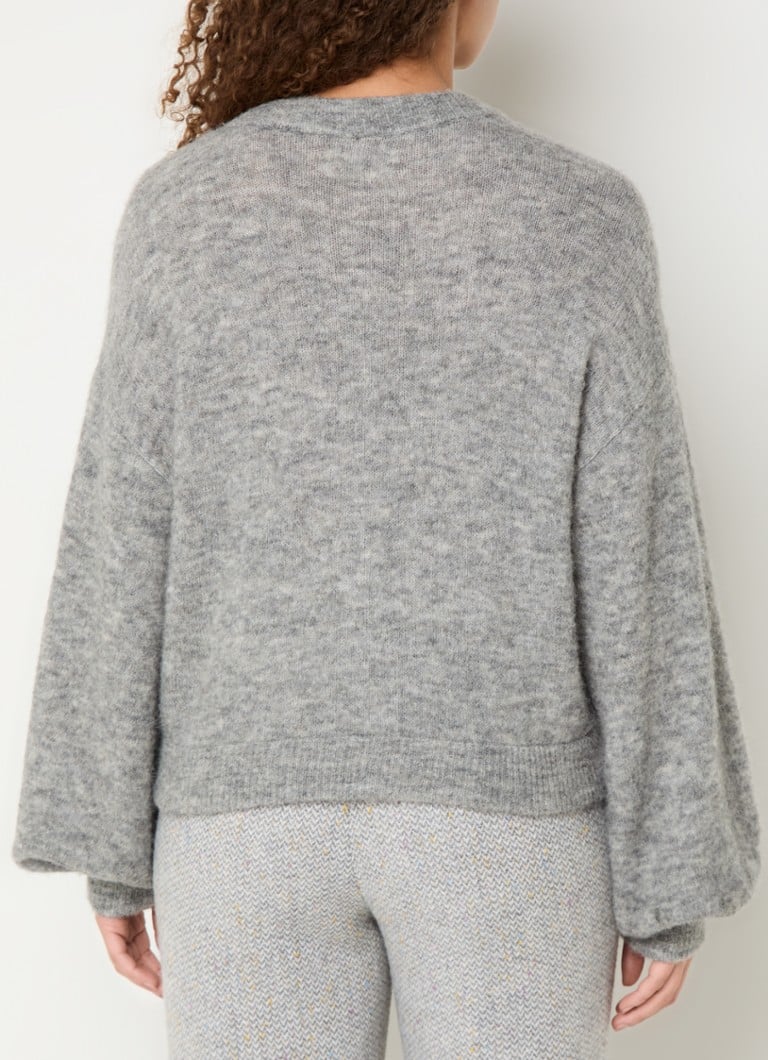 MSCH Copenhagen Petrinelle Hope coarse knit vest with embroidered design and balloon sleeve